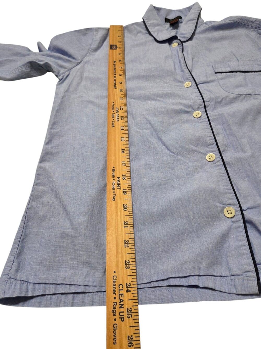 J.Crew Cotton Pajama Set Womens M Blue Piped 2 Piece Quiet Luxury Cozy G16.2 - Picture 10 of 15